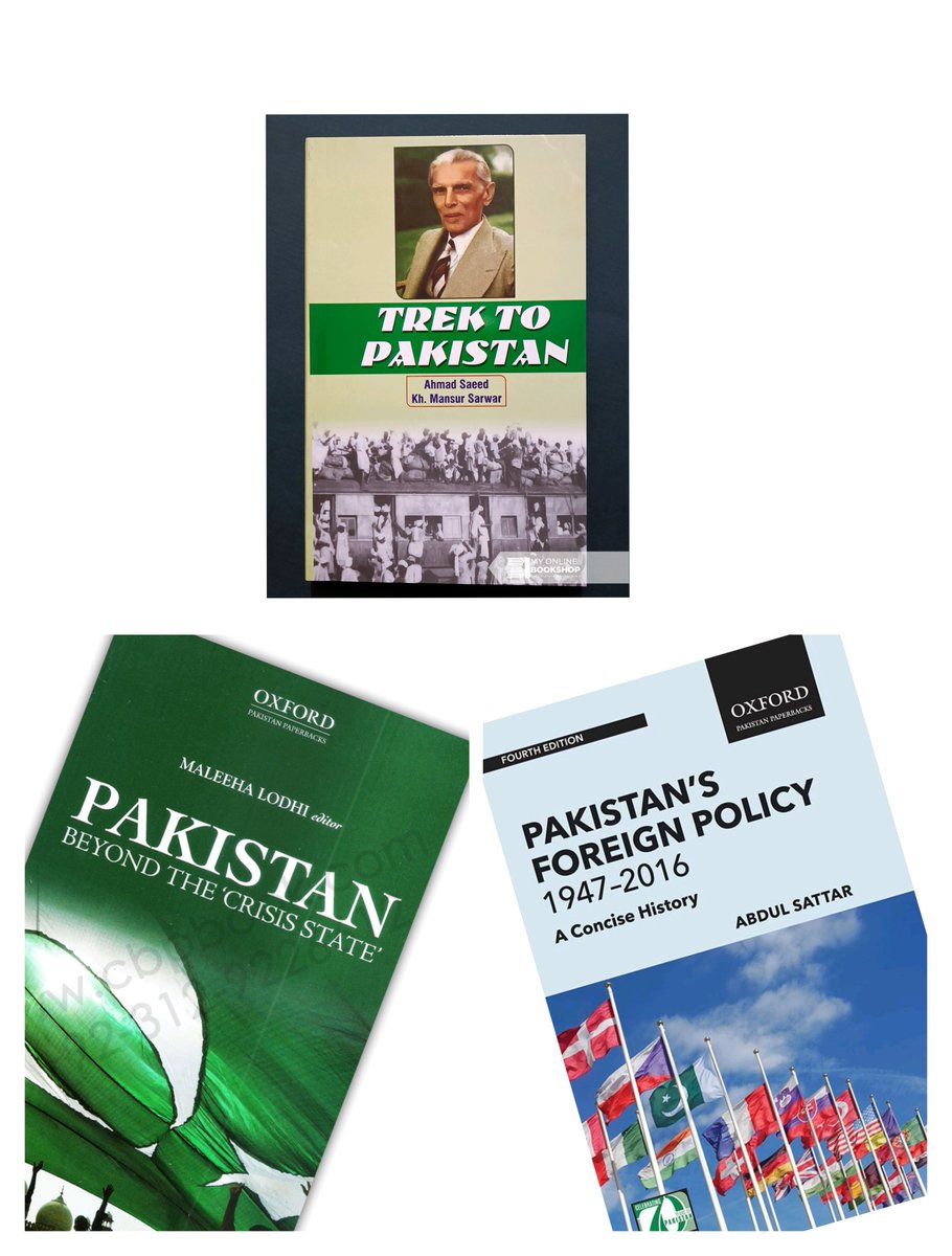 SohailCSP's tweet photo. For Pakistan Affairspaper, these 3 books are sufficient—Trek to Pakistan for pre-partition and the other two for post-partition. Given the changed pattern of the paper by the FPSC, 80% of the paper gets questions from the post partition part. So 2( or 3) books are...read comment https://t.co/Wwt7I5mRDY
