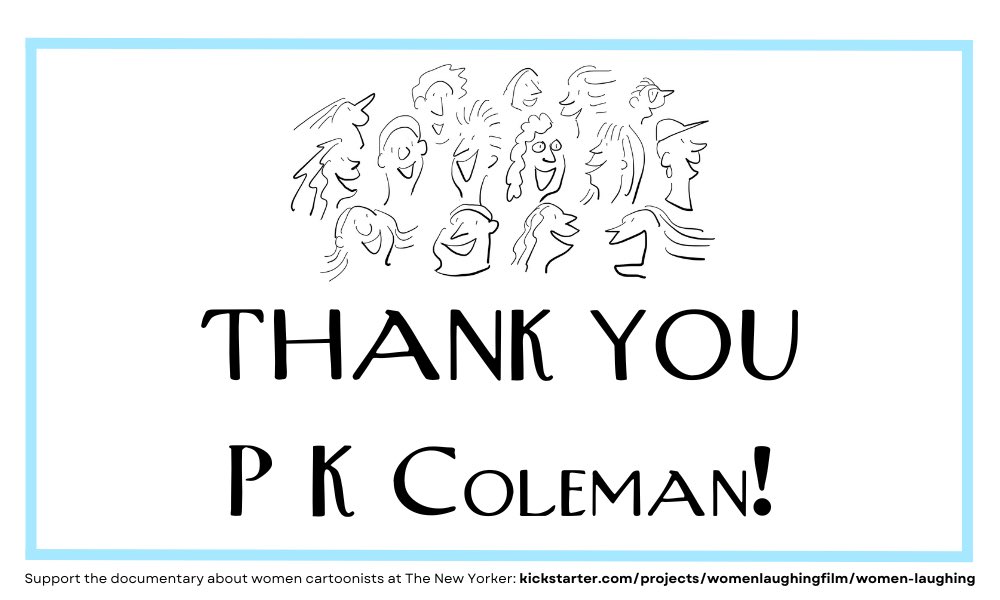 Thanks to <a href="/PKColeman/">Patrick K. Coleman</a> for supporting our documentary Women Laughing on Kickstarter! Get your own shout out and graphic: kickstarter.com/projects/women…