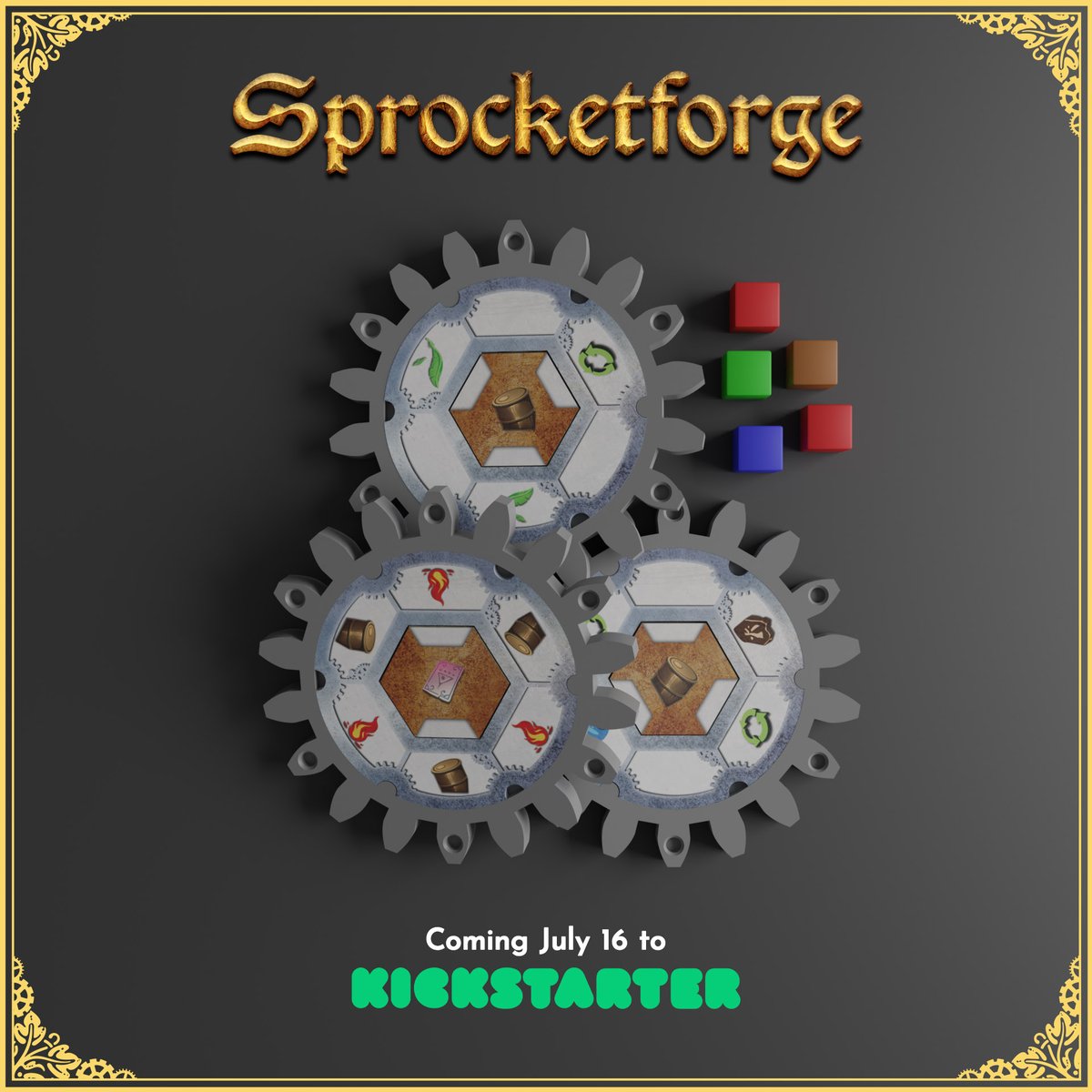 Mark your calendars! Sprocketforge will be launching on Kickstarter Tuesday, July 16th at 10 AM US Central Time. We hope to see you there!
