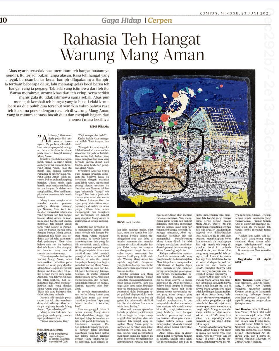 mcitraningrum's tweet image. Gara-gara cerpen soal teh ini, aku kok kembeng-kembeng pengen nangis.

Kurasa ini kritik untuk masifnya pembangunan yang menguras air dan menyingkirkan banyak orang.