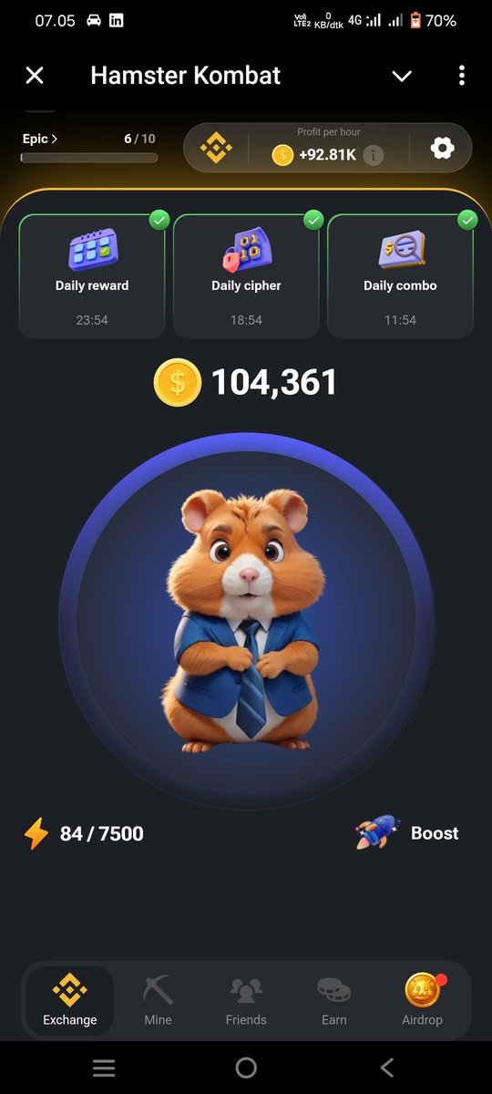 AditAndrii's tweet photo. Modal telegram bisa dpt crypto gratis 🤣
Lumayan 29💲 sekitar 400rb an 🤣 Join Hamster Combat 💲💲
https://t.co/rtCGnn5vBx

#hamstercombat #HamsterCEO #Hamster #bitcoins #AirdropCrypto #toncoin #BTC https://t.co/XtfK226DSk