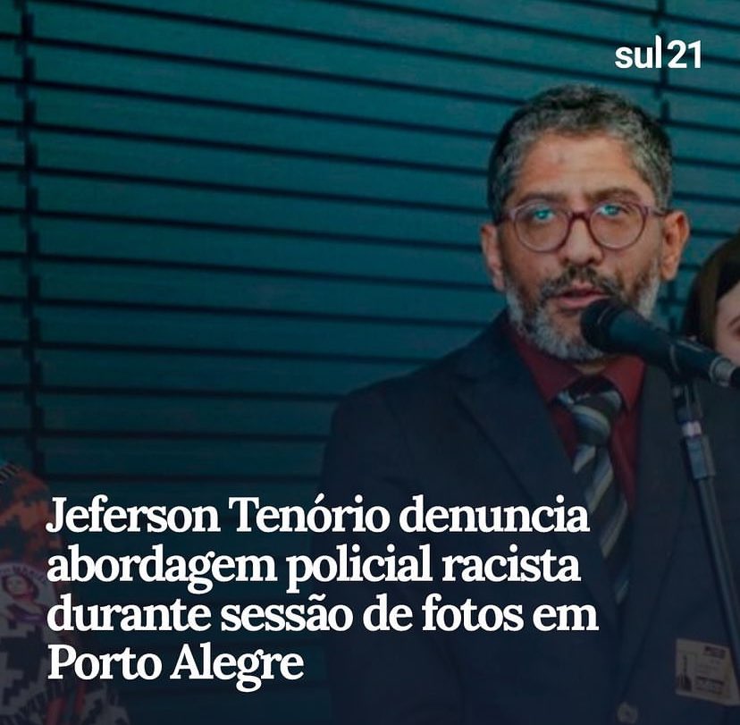 daianasantospoa's tweet photo. Toda a minha solidariedade ao escritor Jeferson Tenório (@jefempessoa) que denunciou em suas redes sociais uma abordagem policial que sofreu no Parque da Redenção, em Porto Alegre, enquanto participava de uma sessão de fotos para o  jornal The New York Times. 🧶 https://t.co/gJPupCfoLk