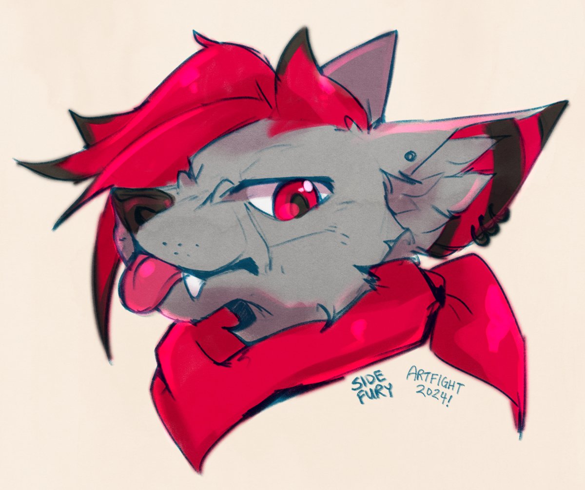 sidefury's tweet image. yo that art be fightin -- #artfight2024 for V3sterp0nk, MsCatalystic and @KittenCanadian !! stabs