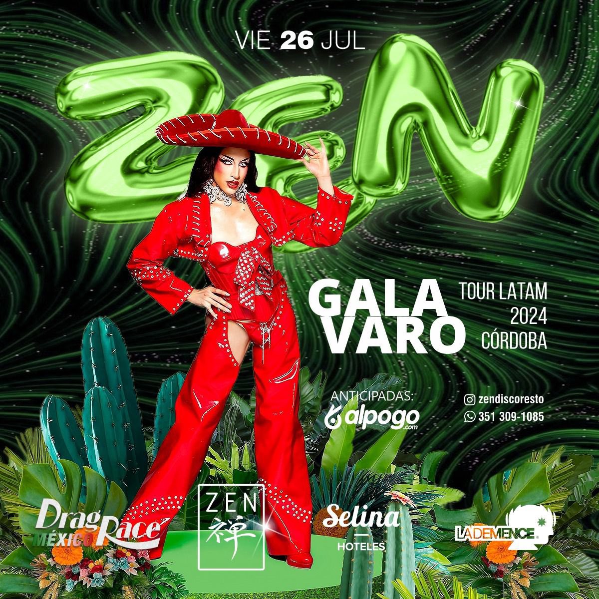 zendiscoresto's tweet photo. Llega a Argentina 🇦🇷 por primera vez tras su paso por Rupaul  Drag Race México 🏁 

La diosa Drag mexicana 🇲🇽 ✨GALA VARO ✨

con su tour por Latinoamérica llega a nuestro país con un primer Show en Córdoba nada más y nada menos que en ZEN DISCO ! 🪩 el próximo viernes  26 julio. https://t.co/YRvsvaKmej
