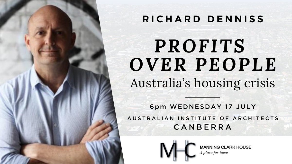 Australia Institute (@theausinstitute) on Twitter photo Profits over people: Australia’s housing crisis (and what we can do about it)
Join @RDNS_TAI for a speaking event hosted by <a href="/manningclarkAC/">Manning Clark House Inc.</a>, on Wednesday 17th July.
RSVP: trybooking.com/CTEIJ Profits over people: Australia’s housing crisis (and what we can do about it)
Join @RDNS_TAI for a speaking event hosted by <a href="/manningclarkAC/">Manning Clark House Inc.</a>, on Wednesday 17th July.
RSVP: trybooking.com/CTEIJ