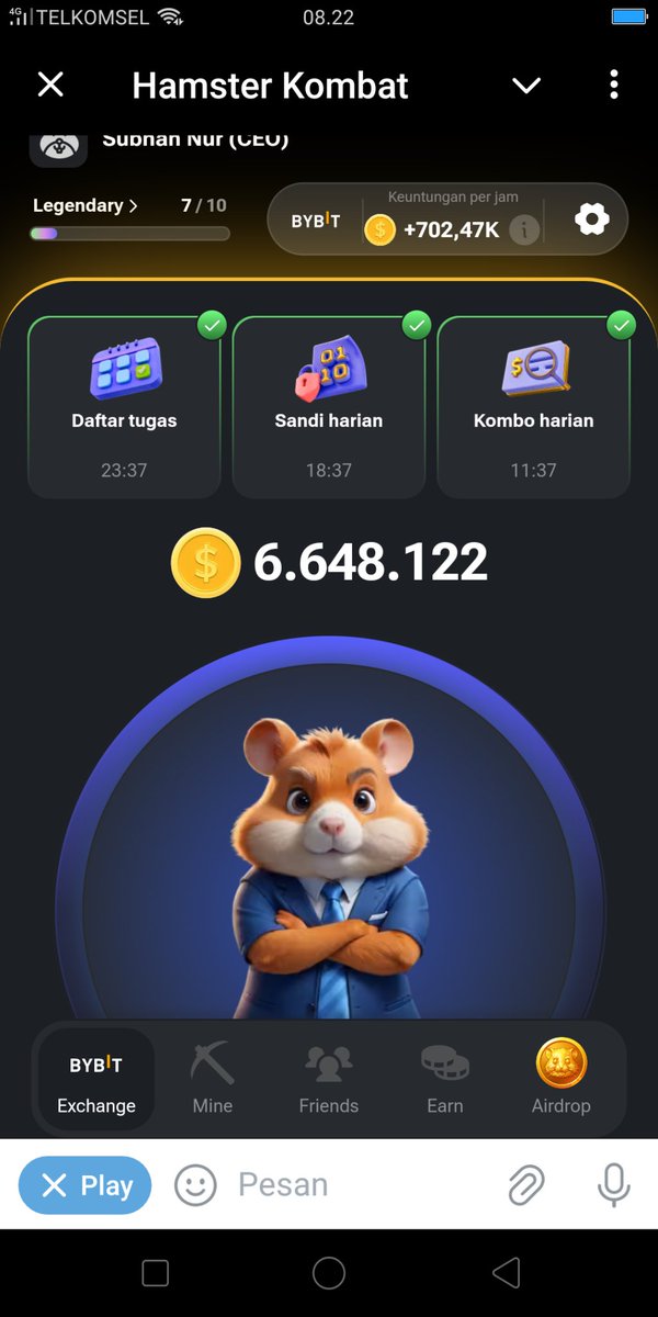 Cuang bareng hamster kombat di telegram join disini t.me/hamsTer_kombat…

#HAMSTERKOMBAT #hamster #HamsterCEO #hamstercombat #hamstercombo #hamsterairdrop