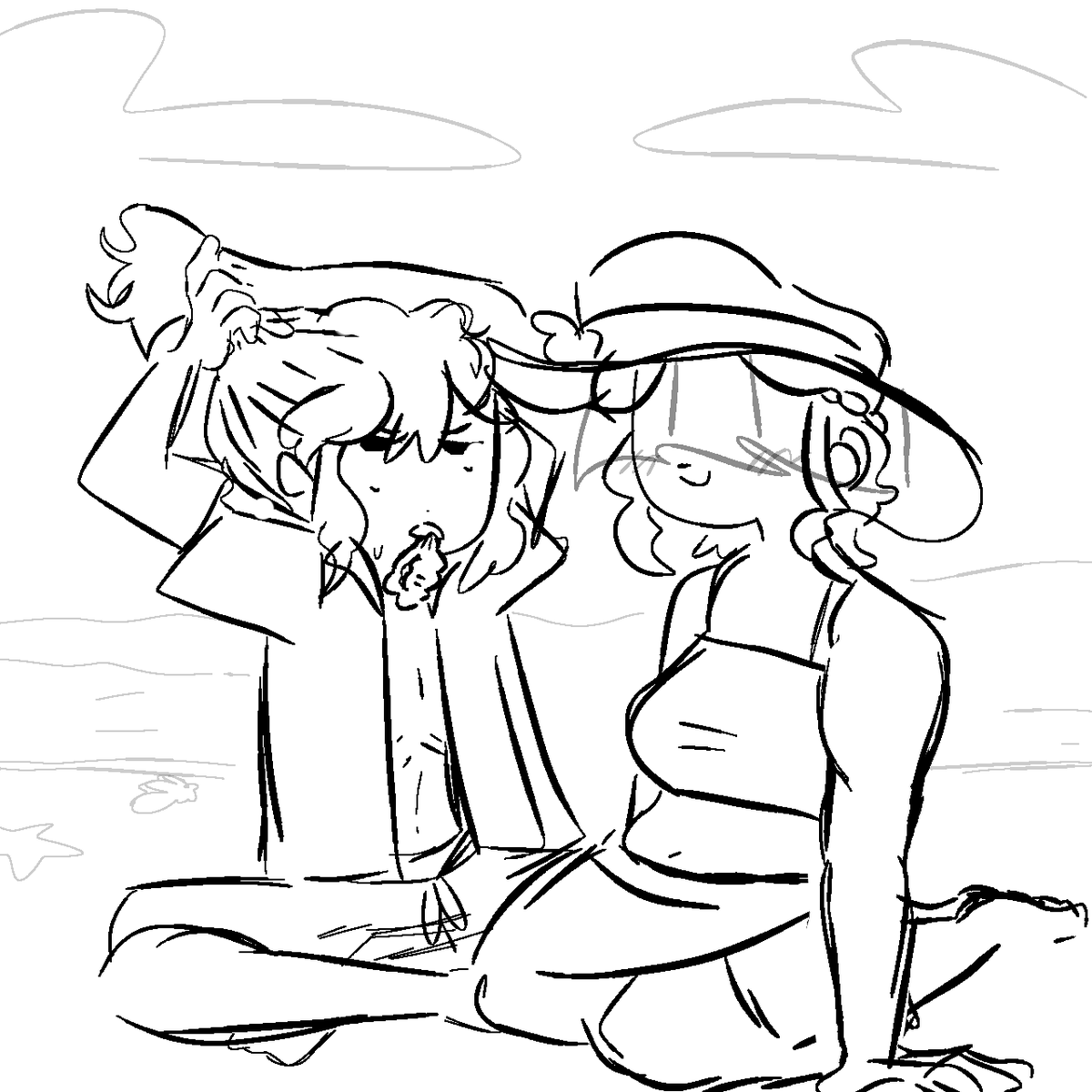 Valden and I at the beach. ☺️⛱️ He's very sweet when he's not in front of a canvas.