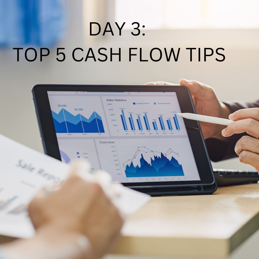 🚀 Day 3: Top 5 Cash Flow Tips 🚀
Speed Up Invoicing &amp; Collections
Negotiate Better Terms with Suppliers
Control Expenses
Improve Inventory Management
Access Financing Options
Improve cash flow for immediate impact! More tips in our 30-Day Business Success Series.
#CashFlow #SMEs