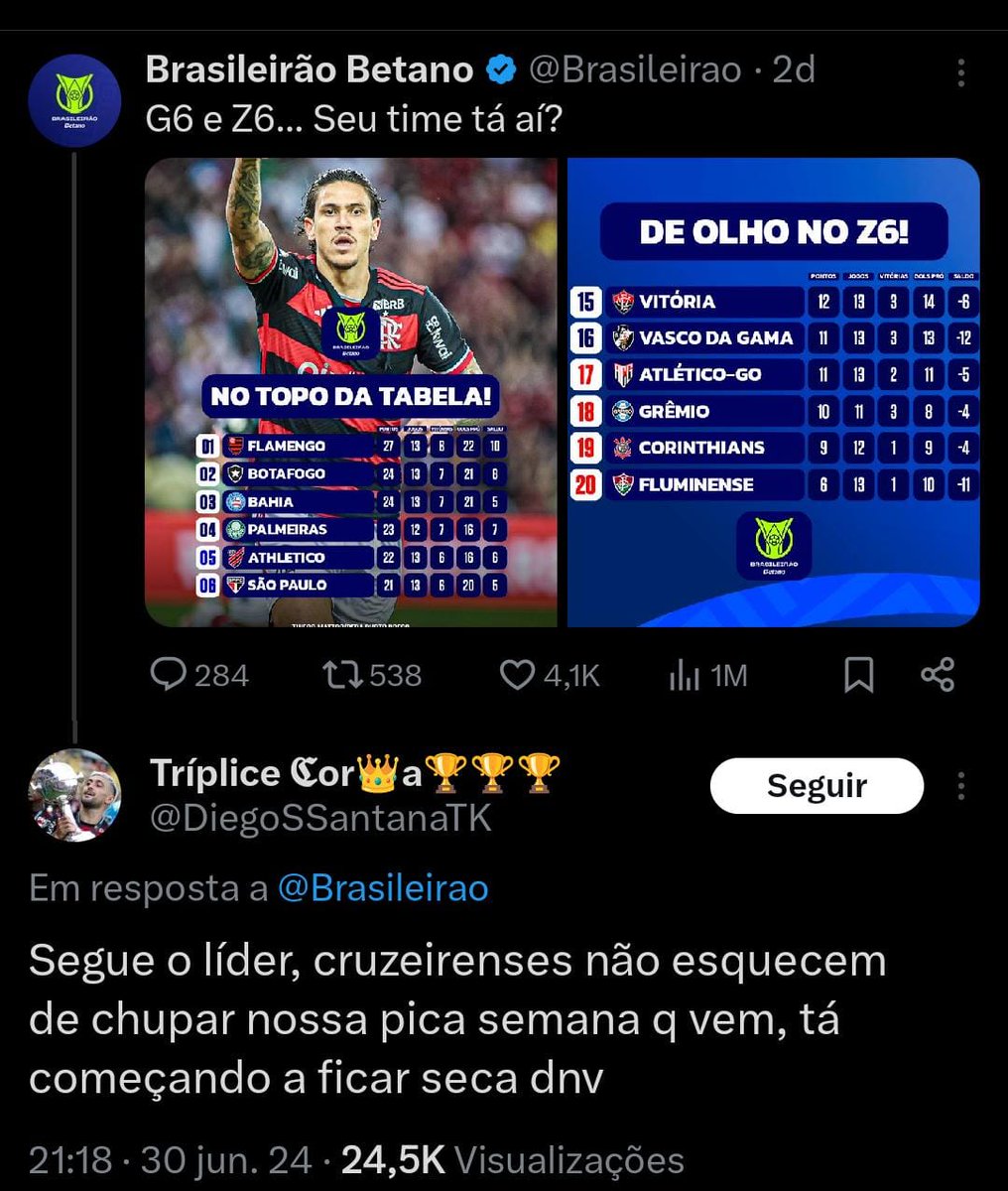 brasileiraoopre's tweet photo. 🇳🇬 | bah, simplesmente flamenguista caga na boca de cruzeirense KKKKKKKKKKKKKK https://t.co/C2KI6FxMtY