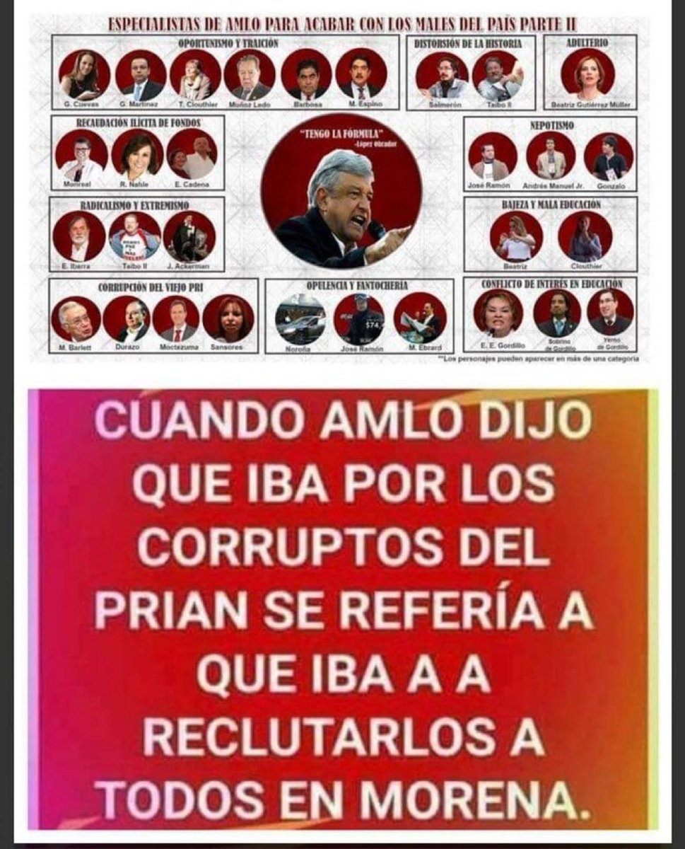 JACrespo1's tweet photo. Los feligreses de Amlo le entendieron mal en su campaña de 2018. 
Ahora,  al percatarse de a qué se refería, no les queda más que negar que los corruptos de ese partido en realidad sean corruptos. Son puros inventos de Loret. https://t.co/pTKGQ6joX0