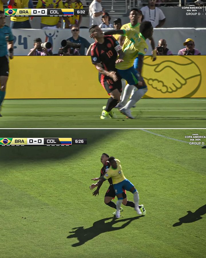 SAD NEWS: Brazil handed huge blow as Vinicius Jr set to be suspended for Copa America 2024 quarter-final after the match with Colombia