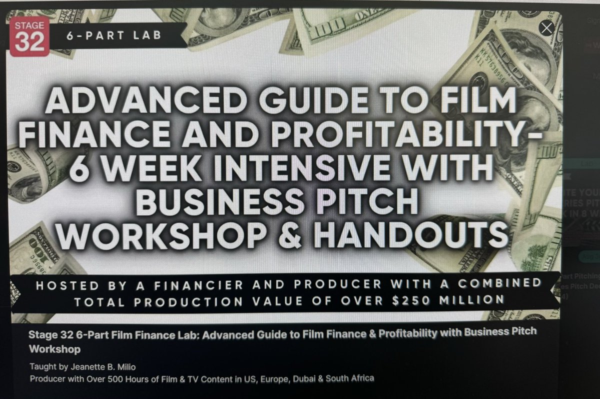 JeanetteMilio's tweet photo. Feel free to check out the upcoming 6-part #Stage32 film finance lab which I will be teaching Sunday mornings from 9 to 11 am https://t.co/Ara8L8MEmh

#Stage32FilmClub” https://t.co/WxGbZ4oNKU