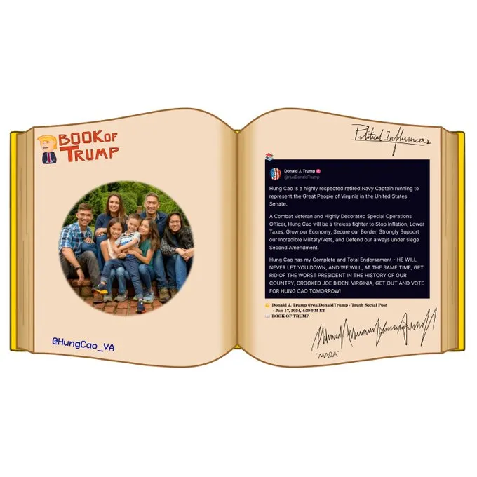 theBook_OfTrump's tweet photo. Exciting times ahead for Bitcoin! 🚀 Speaking of valuable digital assets, don’t miss out on the BOOK OF TRUMP: Authentic Images and Media, Museum-Quality Artifacts. 
$BOT early supporters are gearing up for an epic journey! 🇺🇸📚
@IGGYAZALEA @Y33tDavidson @HungCao_VA 
Discover more here: https://t.co/JLJSxbUr6K

#MAGA #TRUMP #BookOfTrump #BOT 
📚
A Legacy in Steps
📖
In a world where leaders rise and fall,
Trump’s journey, standing tall,
From bustling streets to crowds that cheer,
His legacy is bold, loud, and clear.
📖
Through the years, his steps so grand,
Economy soared, a prosperous land,
Statues raised, and flags held high,
Under his lead, dreams did fly.
📖
Sleepy Joe and rivals past,
Struggled, stumbled, couldn’t last,
Trump marched on, strength in sight,
A beacon of hope, shining bright.
📖
CNN’s spins and critics’ scorn,
Couldn’t shake the man who’s sworn,
To bring back pride, to make a stand,
For the heart and soul of this great land.
📖
With tax cuts and secure borders tight,
He championed freedoms, set things right,
And now the crowds, with signs in hand,
Shout for his return, to lead the band.
📖
“Welcome back,” the signs declare,
For the leader who took us there,
The Book of Trump, with stories true,
Of a nation’s rise, red, white, and blue.
📖
In every heart, in every town,
The hope of Trump’s return is found,
For in his steps, a future bright,
America first, a guiding light.
📖
Join the journey, stand with pride,
For in Trump’s steps, our hopes reside,
The Book of Trump, a legacy,
Of freedom’s march, for you and me.
📖 BOOK OF TRUMP
