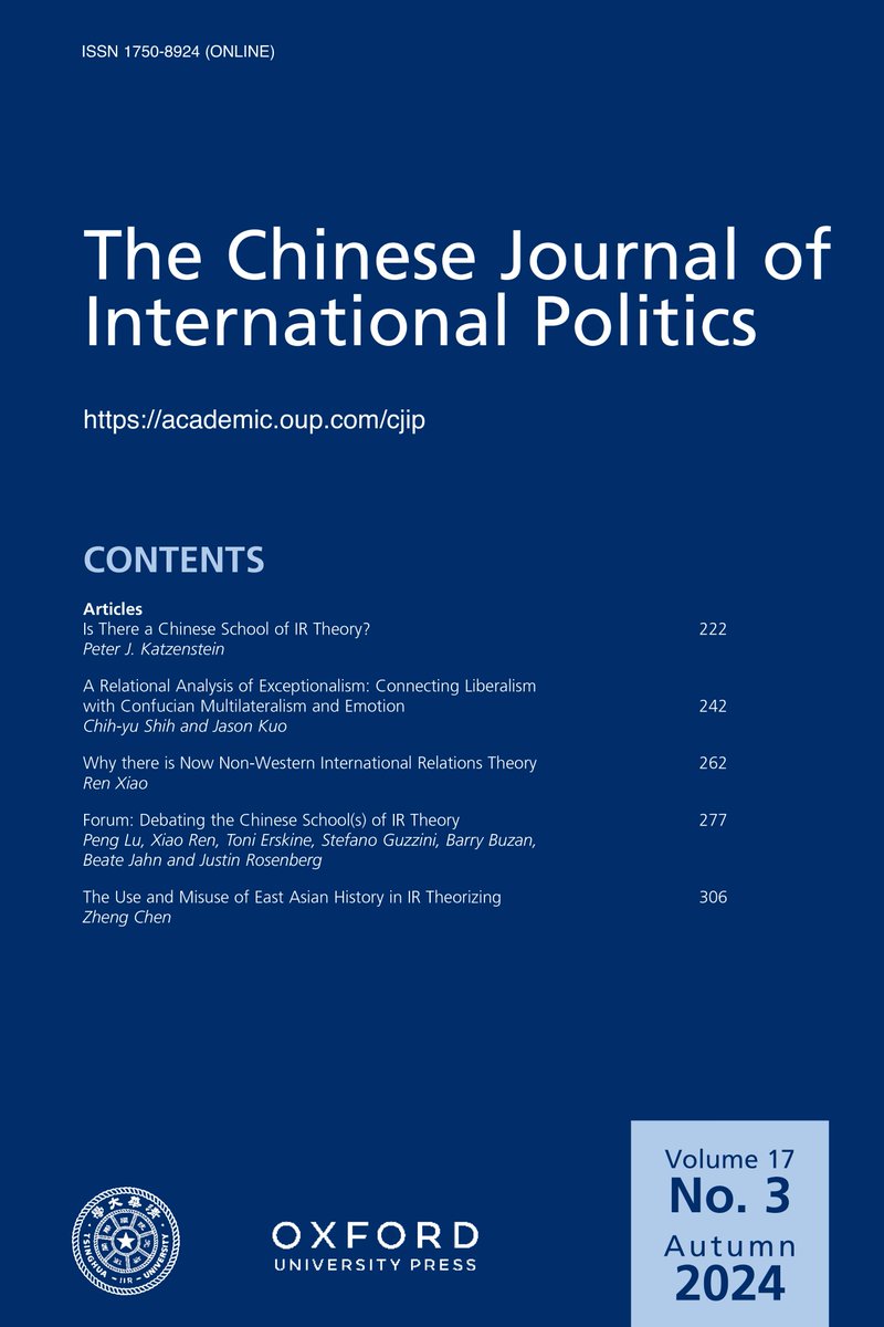 cjip_journal's tweet photo. Latest CJIP:  essays on debating Chinese School(s) between leading IR theorists from China and the West: https://t.co/v2I356nWcc https://t.co/jynWlN2Ph8