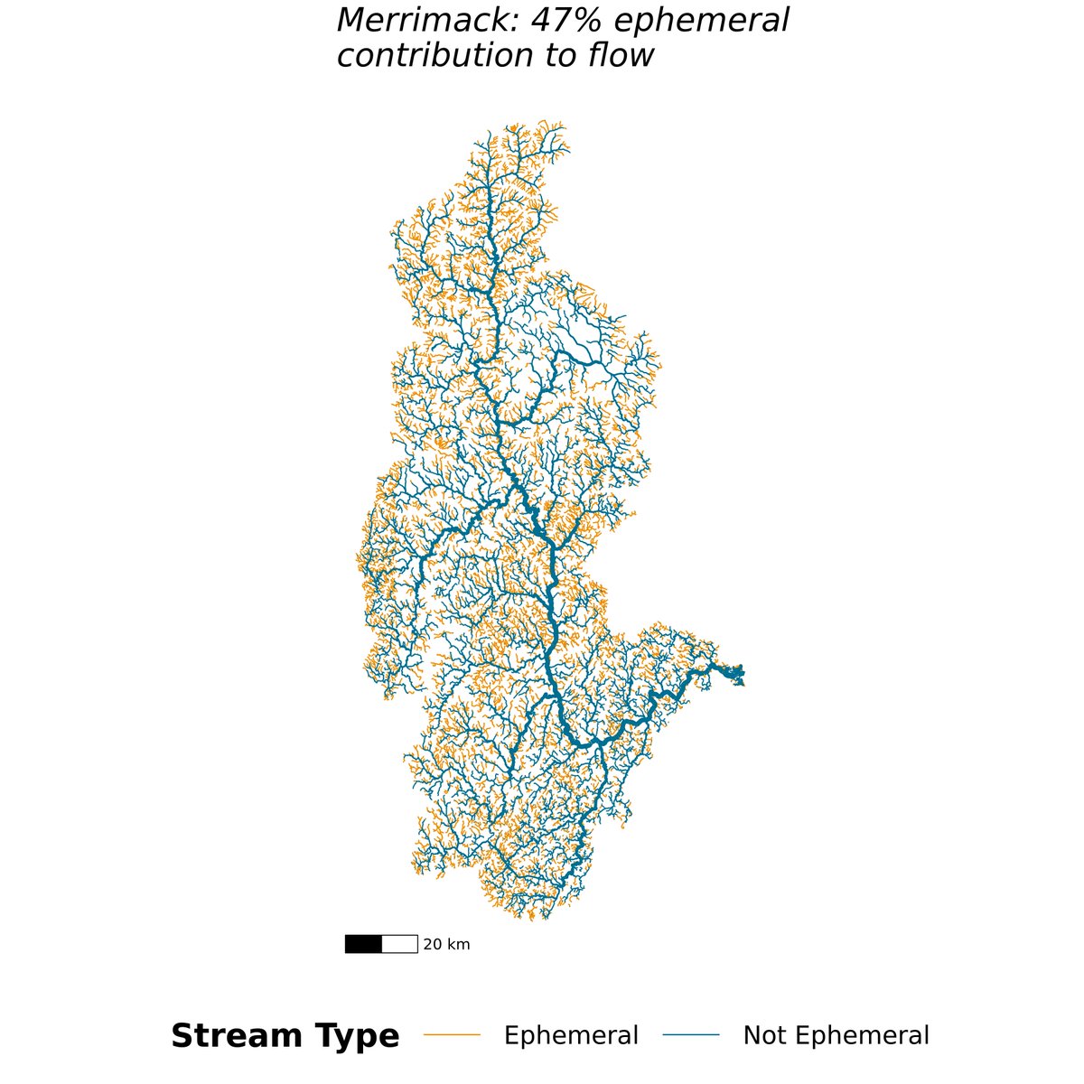 Ephemeral streams—temporary streams that only flow after rainfall or snowmelt—contribute more than 50% of the flow in downstream river systems and likely have a major influence on water quality across the U.S., according to a new modeling study in Science. scim.ag/7xE