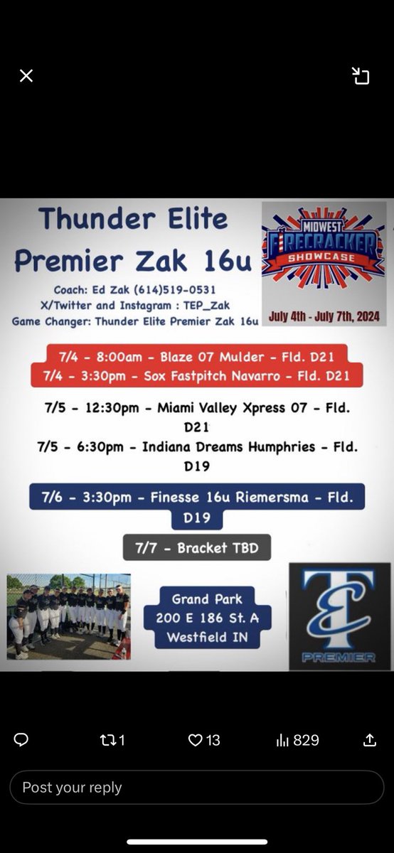 Veronica Bailey (@vbailey2026) on Twitter photo Not the finish we were hoping for this weekend at the HFL alliance qualifier, but played hard the whole weekend. I hit .417 for the weekend and ready for Indiana at the firecracker showcase! Here is my schedule below. <a href="/TEP_Zak/">Thunder Elite 18U Premier - Zak</a> <a href="/OilerPride22/">Jeff Steiner</a> Not the finish we were hoping for this weekend at the HFL alliance qualifier, but played hard the whole weekend. I hit .417 for the weekend and ready for Indiana at the firecracker showcase! Here is my schedule below. <a href="/TEP_Zak/">Thunder Elite 18U Premier - Zak</a> <a href="/OilerPride22/">Jeff Steiner</a>