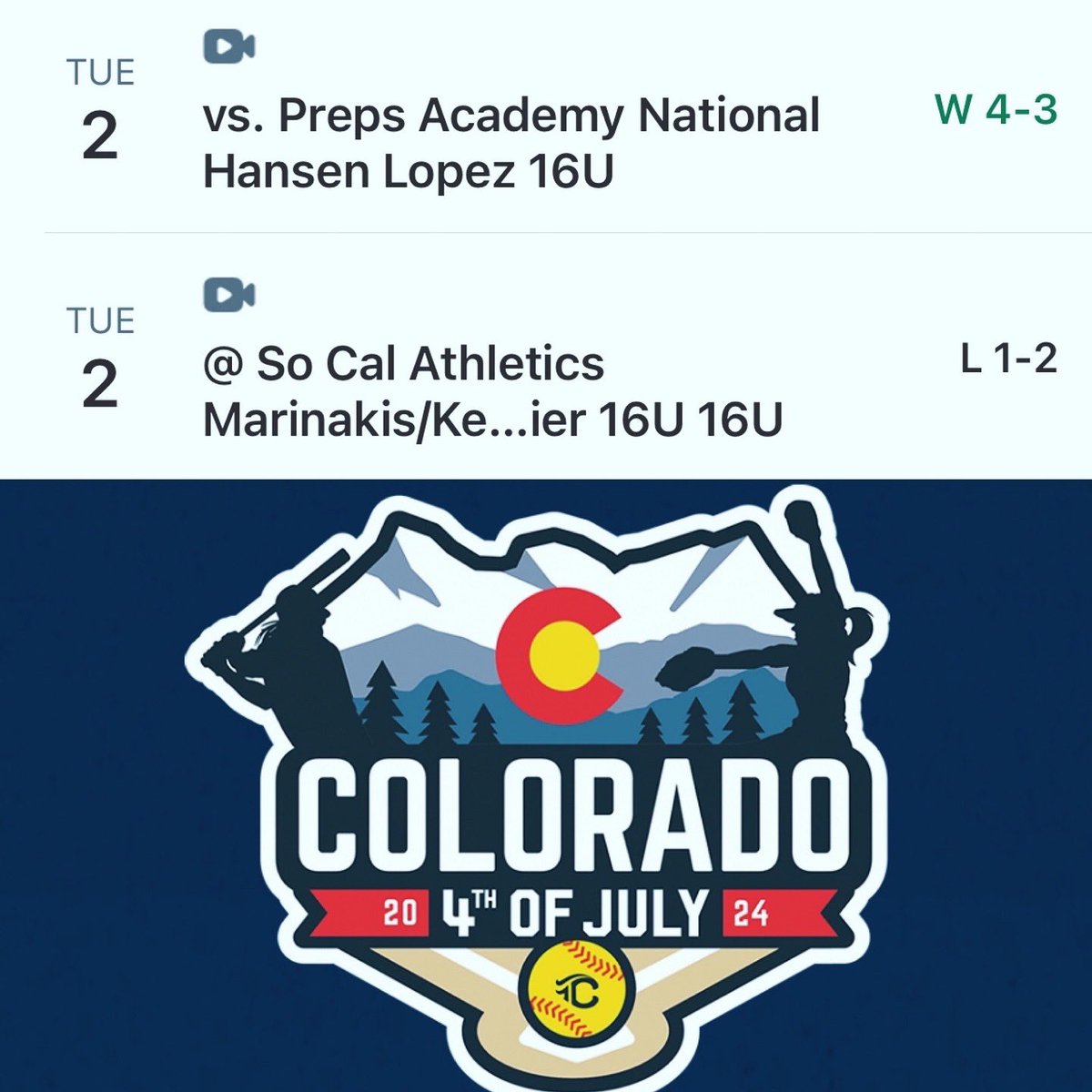 Epic National 18U (Burnett /Smith) (@2026epic) on Twitter photo 🥎EPIC Day 1 🧨✅ Split 1-1;
Top Hitters: Gibson’27, Rouse’26, Gilleland’26, Bennett’27
6IP for RHP Hill’25 & Wilson’26
Final 2 Pool games Wed 12/2 Kennedy Field 7 <a href="/SoftballDown/">Down South Softball</a> <a href="/DirectRecruits/">Direct Recruits</a> @DRecruits1 <a href="/CoastRecruits/">Coast 2 Coast Recruits</a> <a href="/CoastRecruitsSB/">Coast Recruits 🥎</a> <a href="/TopPreps/">College Coach / College Scout / College Recruiter</a> <a href="/COSparkFire/">CO 4th of July</a> @NE_Ok_HS_Sports 🥎EPIC Day 1 🧨✅ Split 1-1;
Top Hitters: Gibson’27, Rouse’26, Gilleland’26, Bennett’27
6IP for RHP Hill’25 & Wilson’26
Final 2 Pool games Wed 12/2 Kennedy Field 7 <a href="/SoftballDown/">Down South Softball</a> <a href="/DirectRecruits/">Direct Recruits</a> @DRecruits1 <a href="/CoastRecruits/">Coast 2 Coast Recruits</a> <a href="/CoastRecruitsSB/">Coast Recruits 🥎</a> <a href="/TopPreps/">College Coach / College Scout / College Recruiter</a> <a href="/COSparkFire/">CO 4th of July</a> @NE_Ok_HS_Sports