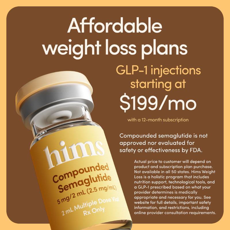 wearehims's tweet photo. Introducing a new way to meet your weight loss goals 🎉 GLP-1 injections from Weight Loss by Hims

Why Hims?
✅ Treatment plans starting at $199/mo with a 12-mo subscription
✅ 100% online—including check-ins and ongoing care
✅ Habit tracking in the app