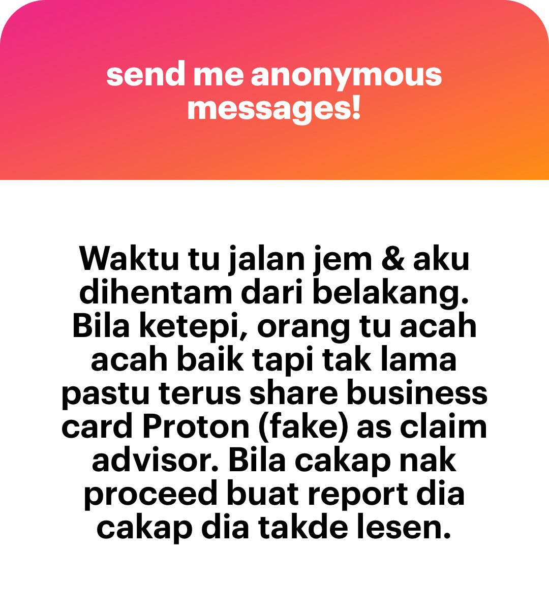 meinmokhtar's tweet photo. Scam macam ni pun wujud ek. Pastu ang setel cmna tu last sekali? Refuse tapi macam ikut depa juga. https://t.co/FmN9Dz3sQ0