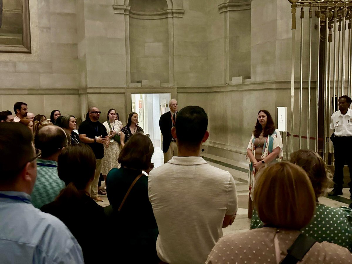 National Archivist, Colleen Shogan, speaking to the fellows this morning.