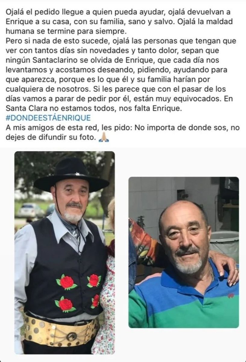 Che, Pato. Sabes algo de Enrique?
<a href="/PatoBullrich/">Patricia Bullrich</a> 
No estamos todos. #faltaenrique