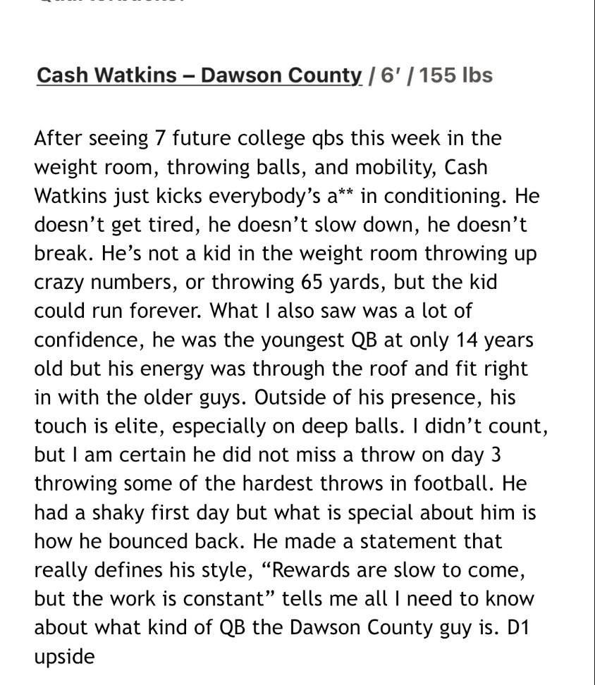 Cash Watkins (@cashwatkinsqb) on Twitter photo Got 1% better each day! Grateful🤙 <a href="/borntocompete/">Born to Compete™</a> <a href="/LockedInQB/">LockedInQB</a>
@FBCoach_LeBlanc <a href="/NwGaFootball/">NwGa Football</a> Got 1% better each day! Grateful🤙 <a href="/borntocompete/">Born to Compete™</a> <a href="/LockedInQB/">LockedInQB</a>
@FBCoach_LeBlanc <a href="/NwGaFootball/">NwGa Football</a>