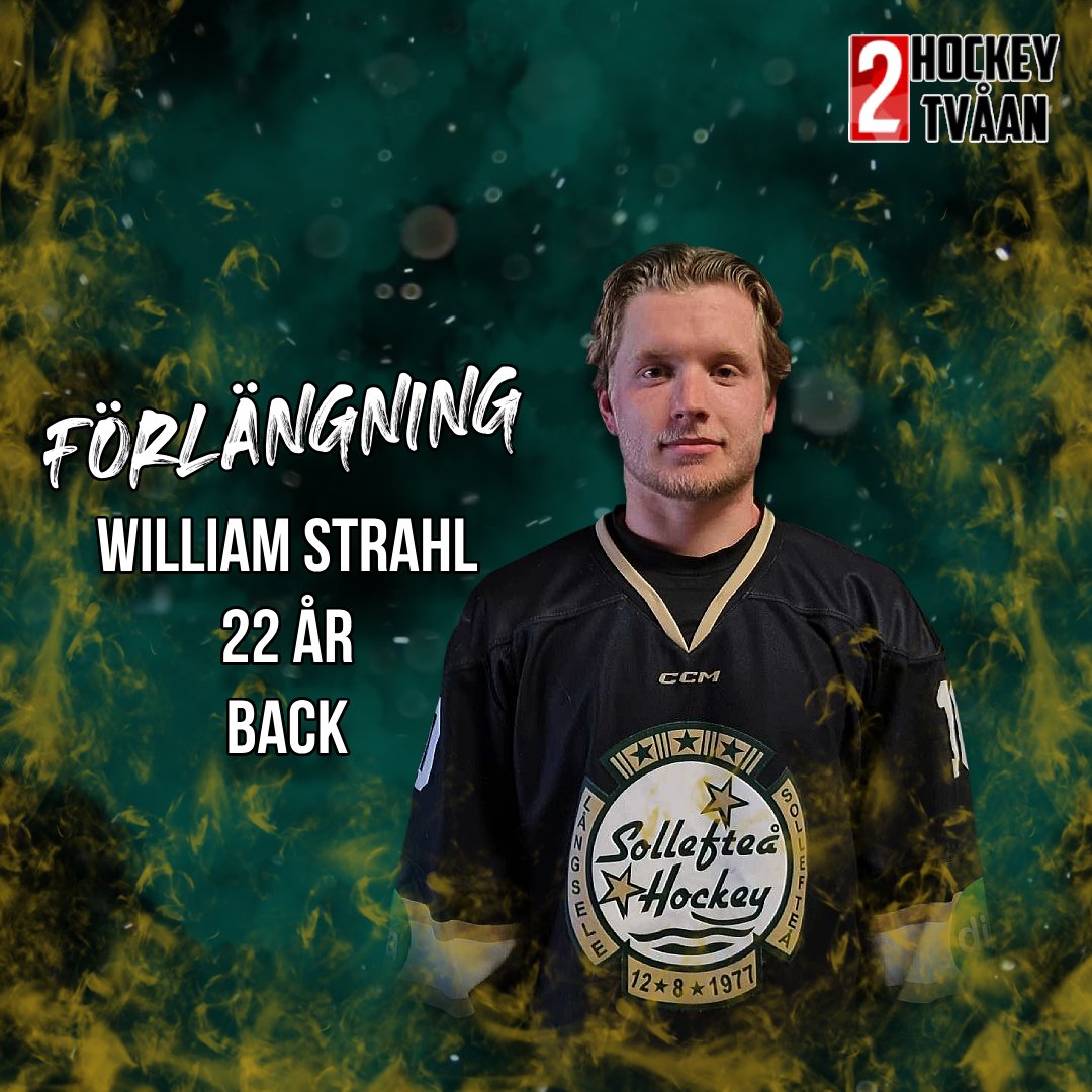 HockeyTvåan • Backbjässen och Sollefteåfostrade William Strahl förlänger med Sollefteå Hockey över kommande säsong!🦁💚💛 #hejahejapolarna