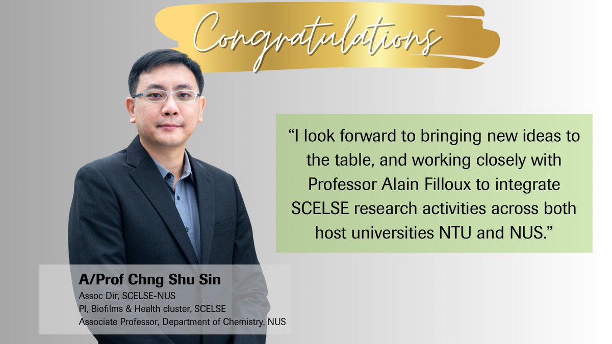 SCELSE (@scelse_sg) on Twitter photo Congrats to Assoc Prof Shu-Sin Chng <a href="/Figlegend/">Shu-Sin Chng</a> on your new role as Assoc Dir, SCELSE-NUS! With his expertise in cell envelope biogenesis and lipid trafficking, we're excited to see his leadership and innovative contributions at SCELSE. More info: scelse.sg/congrats-assoc… Congrats to Assoc Prof Shu-Sin Chng <a href="/Figlegend/">Shu-Sin Chng</a> on your new role as Assoc Dir, SCELSE-NUS! With his expertise in cell envelope biogenesis and lipid trafficking, we're excited to see his leadership and innovative contributions at SCELSE. More info: scelse.sg/congrats-assoc…