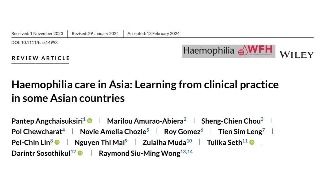 Haemophilia Journal (@haemophilia_jnl) on Twitter photo #Haemophilia care in #Asia has greatly evolved over the past decades. Challenges like improving access to treatment, patient compliance & funding remain. Check out this article by <a href="/PantepAng/">PantepAngchaisuksiri</a> et al. to find out more 👉buff.ly/3zkUUJe #OpenAccess 🟢 #Haemophilia care in #Asia has greatly evolved over the past decades. Challenges like improving access to treatment, patient compliance & funding remain. Check out this article by <a href="/PantepAng/">PantepAngchaisuksiri</a> et al. to find out more 👉buff.ly/3zkUUJe #OpenAccess 🟢