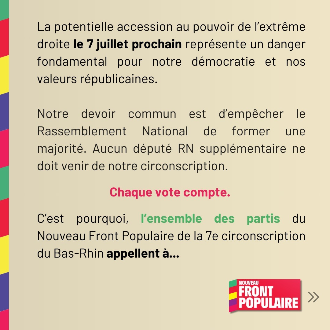 Nouveau Front Populaire 67-07 tweet media