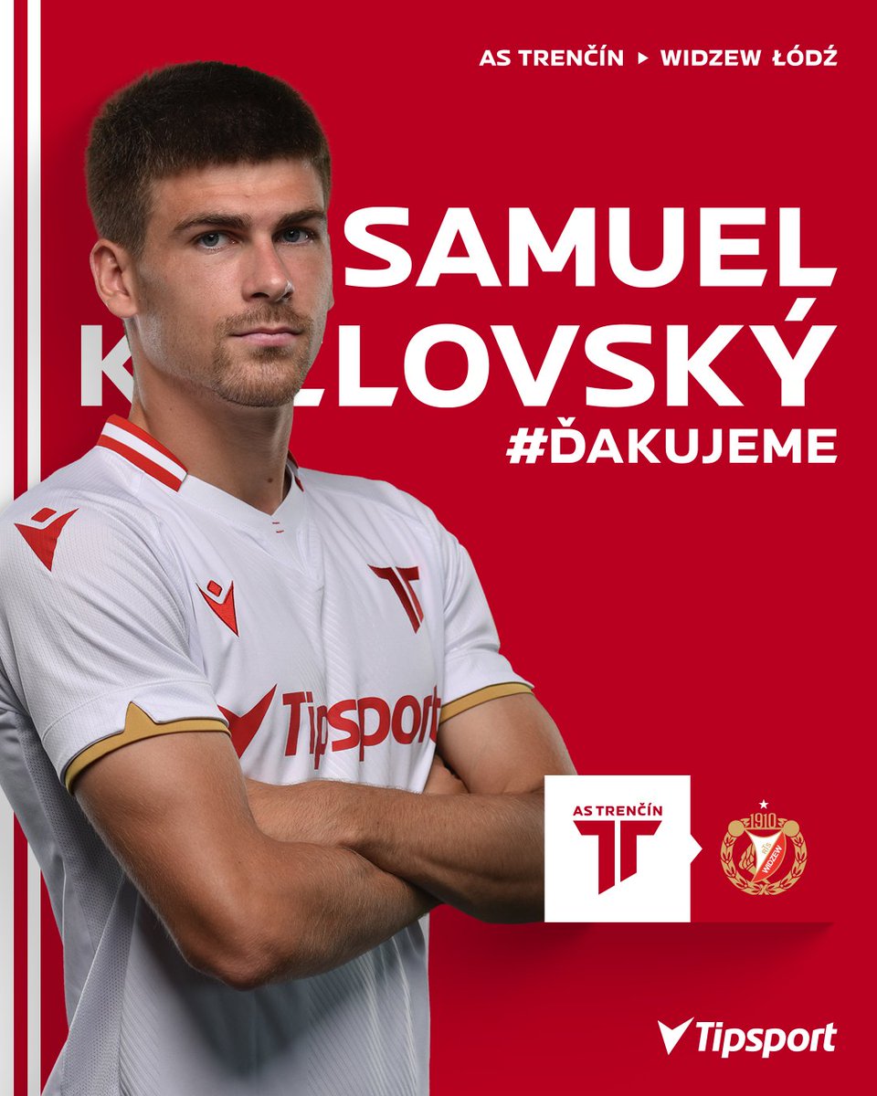 astrencin's tweet photo. 🔀 | 𝐓𝐑𝐀𝐍𝐒𝐅𝐄𝐑

Samuel Kozlovský is leaving AS Trenčín after 3️⃣ years and will continue his career in 🇵🇱. The 24-y/o left-back signed a contract with @RTS_Widzew_Lodz.

🐐 thank you for everything! We wish you good luck in your future club! 🤍❤️👏👋

#astrencin https://t.co/k0r6QJp0JV