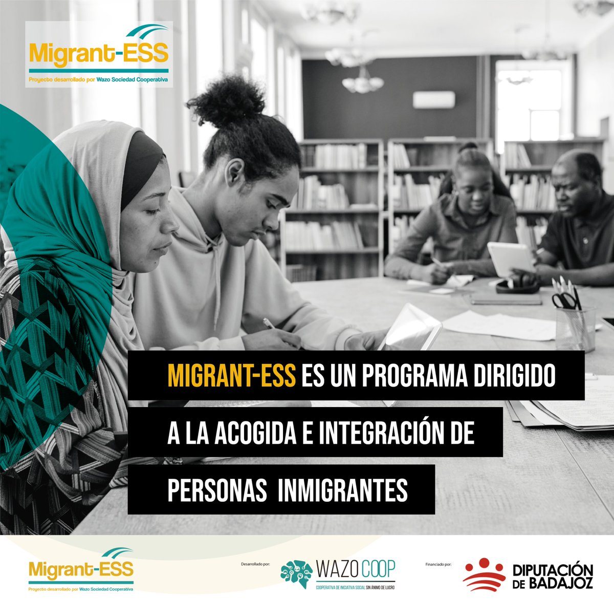 Wazo_Coop's tweet photo. ¡Lanzamos Migrant-ESS 2024 en Badajoz! 🚀 Inclusión económica para migrantes en zonas rurales. Formación, asesoría y red de apoyo. Descubre cómo participar https://t.co/CRQVTtka0a #MigrantESS
#WazoCoop #EconomíaSocial https://t.co/vudnl0sGPE