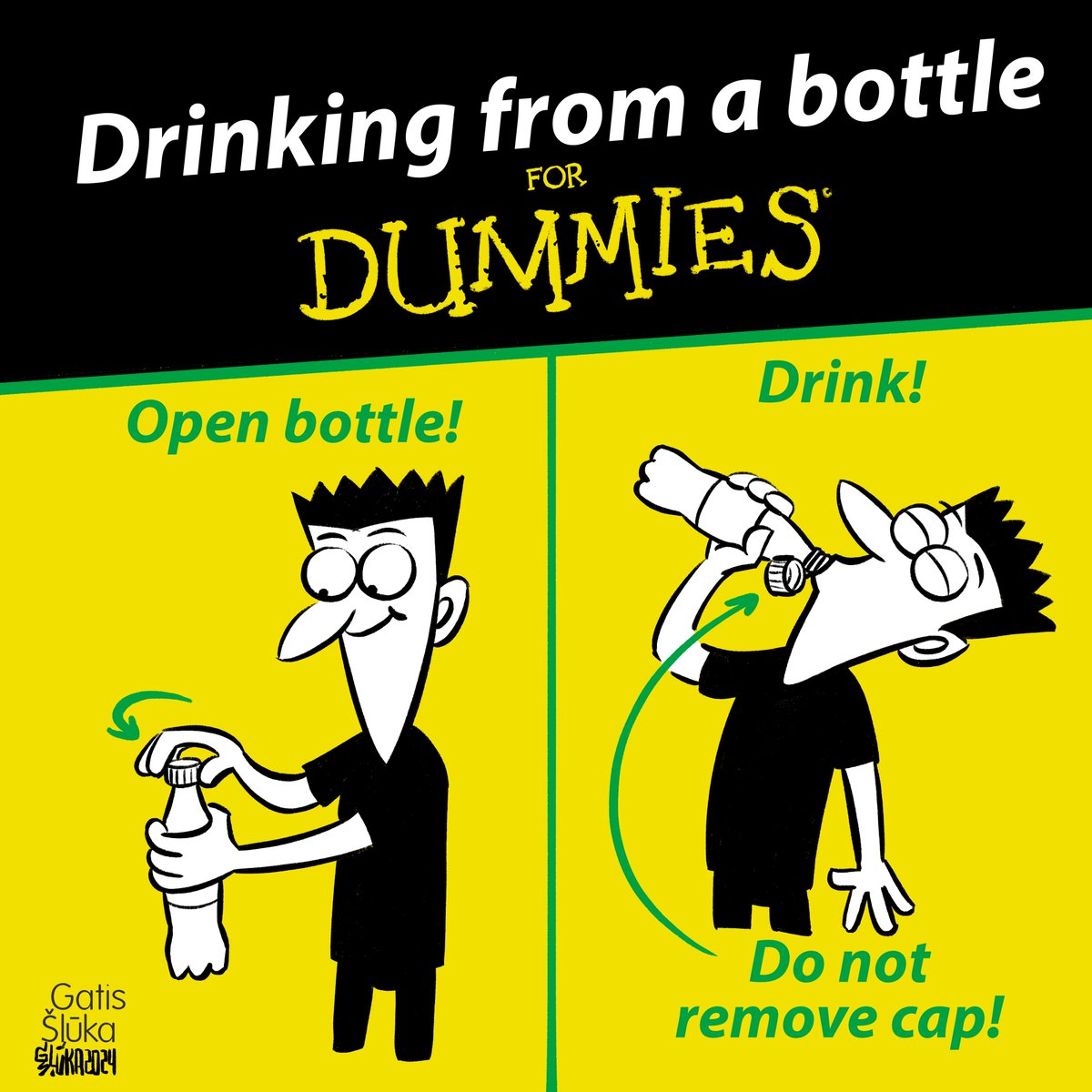 It's really not that difficult

Starting today, beverage containers must have caps &amp; lids attached

It will help
♻ Increase recycling
♻ #BeatPlasticPollution

More 👉 europa.eu/!QRkw8Y

Don't know how to drink from a bottle anymore?
We got you covered 👇

#CircularEconomy