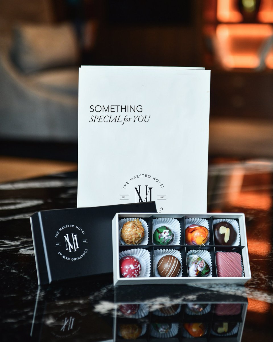 themaestrohotel's tweet image. Indulge in The Maestro Hotel's luxurious touch with our exclusive, homemade chocolates—available for purchase. Each piece is crafted to delight your senses, perfect as a splendid treat for yourself or a thoughtful gift for loved ones. 
#TheMaestroHotel #SomethingDelicious