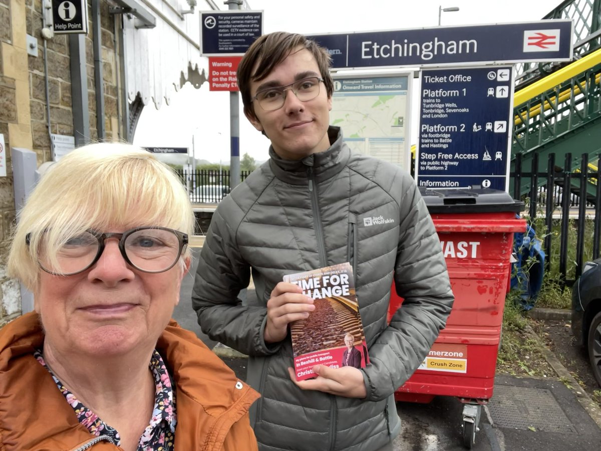 Christine Bayliss (@labourbayliss) on Twitter photo At Etchingham Railway Station with Young Labour Member Luke leafleting commuters about Labour’s transport Plans. Great Reception which tells me ‘Change is in the Air’. <a href="/Se_Railway/">Southeastern</a> <a href="/BexBatLabour/">Bexhill and Battle Labour</a> <a href="/EllyMGibson/">Elly Gibson</a> At Etchingham Railway Station with Young Labour Member Luke leafleting commuters about Labour’s transport Plans. Great Reception which tells me ‘Change is in the Air’. <a href="/Se_Railway/">Southeastern</a> <a href="/BexBatLabour/">Bexhill and Battle Labour</a> <a href="/EllyMGibson/">Elly Gibson</a>