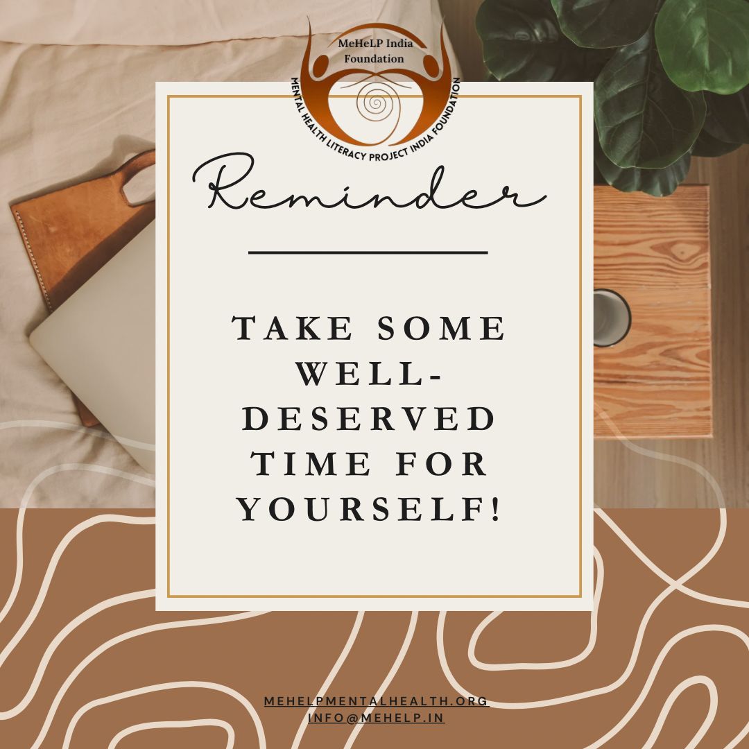 MeHeLP6's tweet photo. Taking well-deserved time for yourself is crucial for mental health. It reduces stress, and promotes emotional stability. This self-care fosters a positive outlook, ultimately supporting overall mental wellbeing. ⏳
#mentalhealthliteracies #selfcare #wellbeing #mehelpindia https://t.co/iRZMOZxxEG