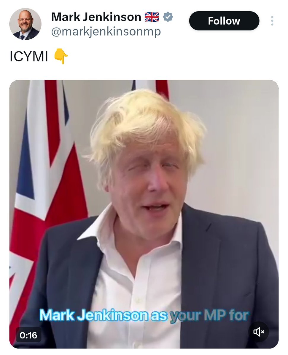 In the final act of desperation, look who Jenkinson has wheeled out.

It's the compulsive liar who you can't trust to run a bath. The guy who partied while telling us to stay at home. The guy that hides in a fridge. 1/2