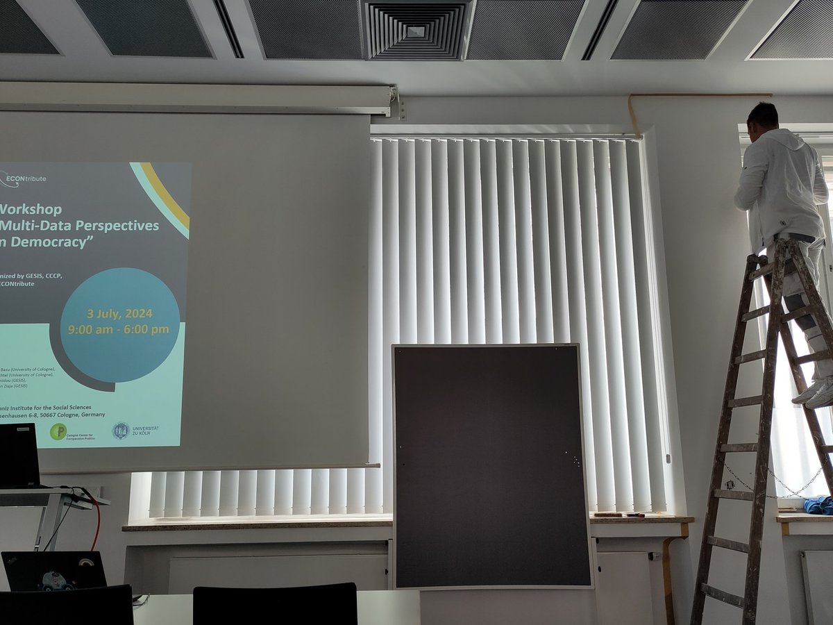 Arndt Leininger (@a_leininger) on Twitter photo Well, this is a first. Painters at work during the workshop. "Multi-data perspectives on democracy" <a href="/gesis_org/">GESIS @gesisorg.bsky.social</a> off to an interesting start (organized by <a href="/chitbazoo/">Chitralekha Basu</a>, Michael Bechtel, @A_Katsanidou, and <a href="/sziaja/">Sebastian Ziaja</a>). Well, this is a first. Painters at work during the workshop. "Multi-data perspectives on democracy" <a href="/gesis_org/">GESIS @gesisorg.bsky.social</a> off to an interesting start (organized by <a href="/chitbazoo/">Chitralekha Basu</a>, Michael Bechtel, @A_Katsanidou, and <a href="/sziaja/">Sebastian Ziaja</a>).