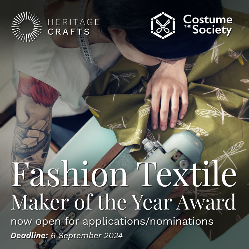 If you are a fashion textile maker who has done something to be proud of in the last 12 months, please consider applying for our inaugural Fashion Textile Maker of the Year Award, a partnership between Heritage Crafts and the <a href="/costume_society/">Costume Society UK</a>. heritagecrafts.org.uk/opportunities/…