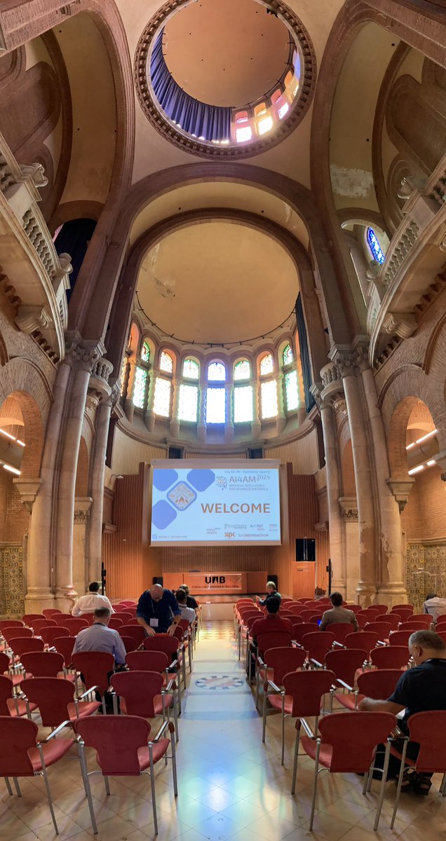 Day 2 of the Artificial Intelligence for Advanced Materials conference   ai4am.net  The venue’s  architecture well-balanced with the diversity of discussed topics. <a href="/DIPCehu/">DIPC</a> <a href="/PhantomsNet/">Phantoms Foundation</a>