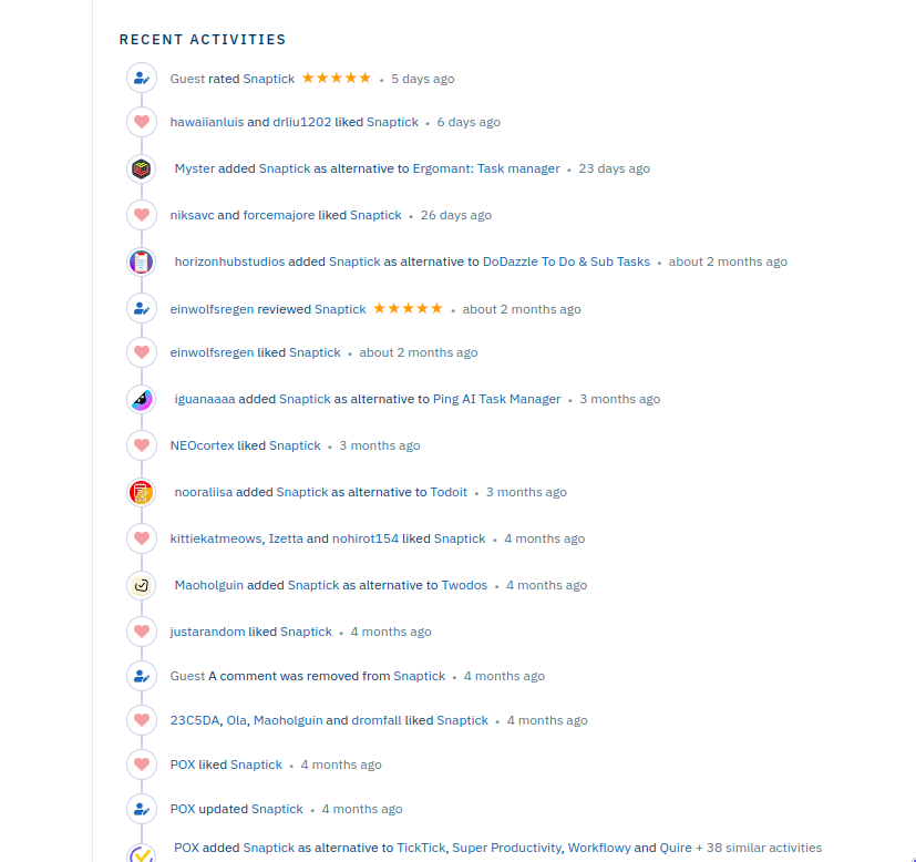 vishal2376's tweet photo. I just found out my app @snaptickapp  is listed on @AlternativeTo 😮

Alternatives : 45+
Likes : 15
Rating :  5⭐

Thanks to everyone who voted for my app���� https://t.co/dDMsvFaAR5