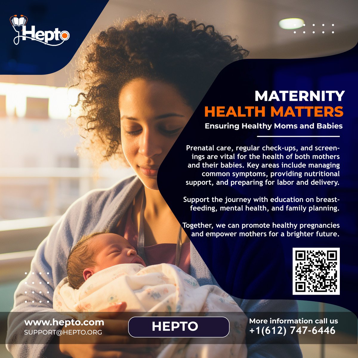 HeptoOrg's tweet photo. Maternity Health Matters!
At HEPTO, we're dedicated to ensuring healthy moms and babies through comprehensive maternity care. Prenatal check-ups, nutrition, and education are key to a healthy pregnancy. 
#MaternityHealth #PrenatalCare #HealthyMomsHealthyBabies #HEPTO https://t.co/1gH6v2nDWh