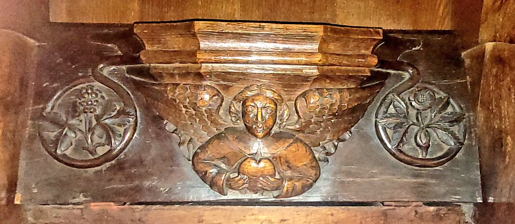 AlabasterMiss's tweet photo. On #WoodenWednesday #Woodensday, some of the #misericords from the choir of All Saints, Bakewell. https://t.co/BrMWAGhBhF