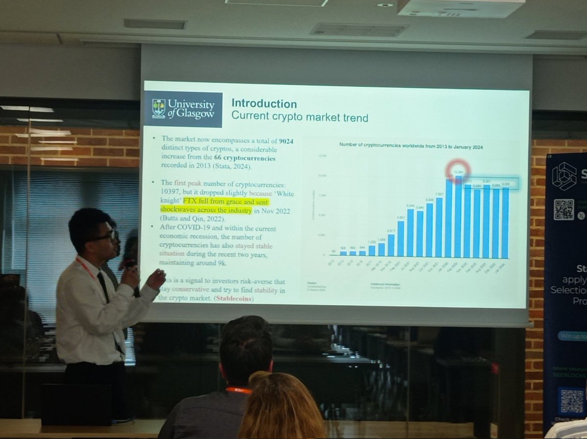 SEEBLOCKS_eu's tweet image. Ruochen Qi from @UofGlasgow at @SEEBLOCKS_eu workshop at @ICompsac from @ComputerSociety #COMPSAC 2024🇯🇵 presents its paper on standardization of #blockchain technology and its applications across the 🇪🇺, 🇺🇲 and @isostandards👌learn more about his paper seeblocks.eu/events/seebloc…