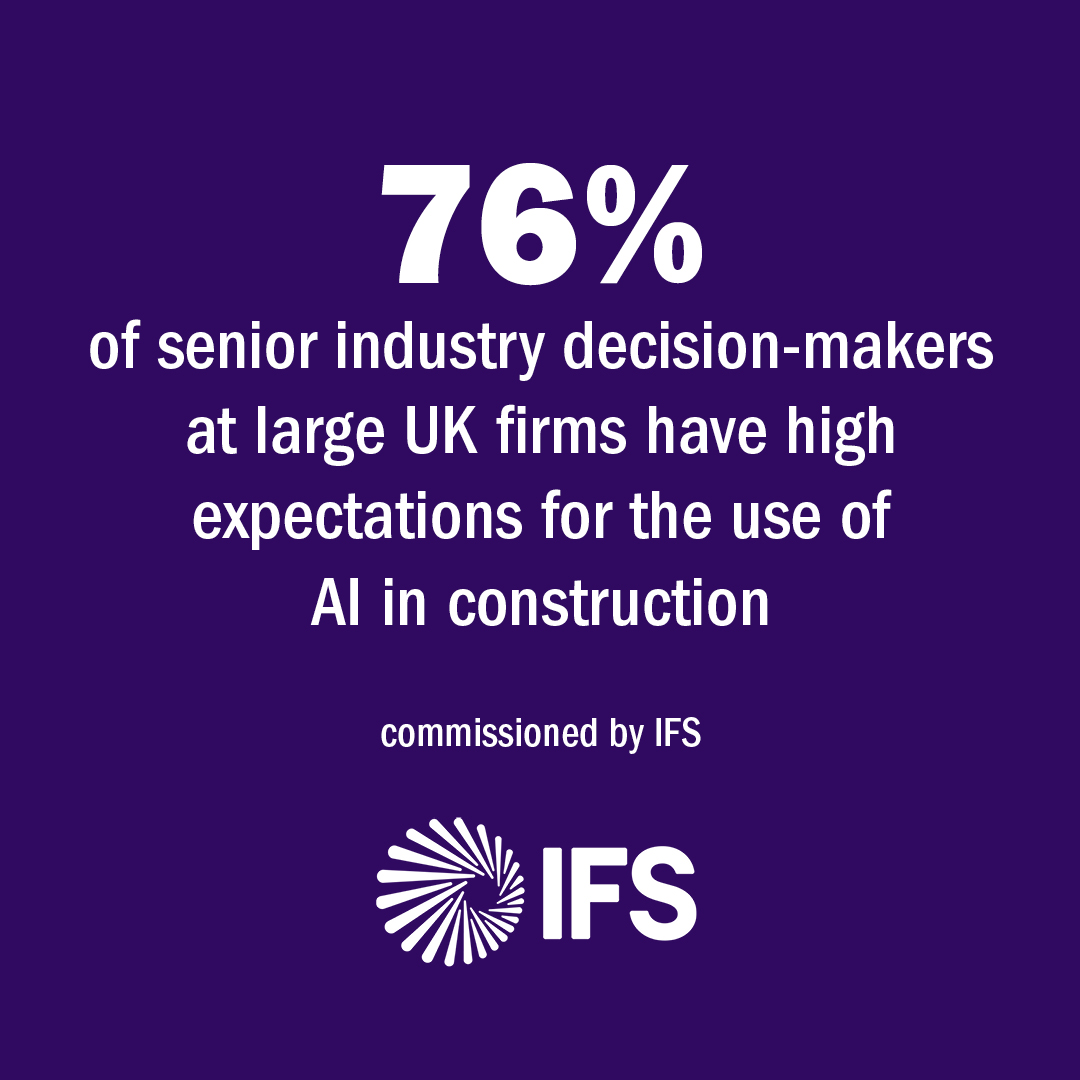 PBC_Today's tweet image. ⤵ ⤵ ⤵ 

New research commissioned by IFS has found increasing optimism in the construction sector about the potential of AI.

Find out more about AI in construction here: bit.ly/4c6uIAs

#AI #Construction #ConstructionUK