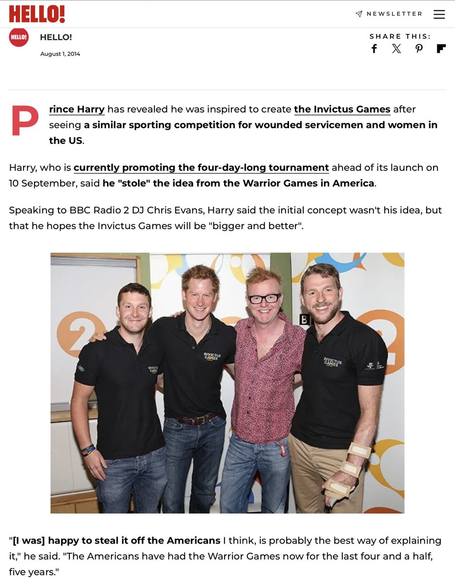 LowRent_Duchess's tweet photo. @TMZ @espn I would like to know why @warriorgames has never received an @ESPYS award they were founded way before Invictus. In fact Harry has said on record many times that he STOLE the idea from @warriorgames. #DoBetterESPN @USArmy @USNavy @usairforce #WarriorGamesWasFirst @nfl @netflix @pattillmanfnd #TMZisAjoke #TMZisMeghansPuppets