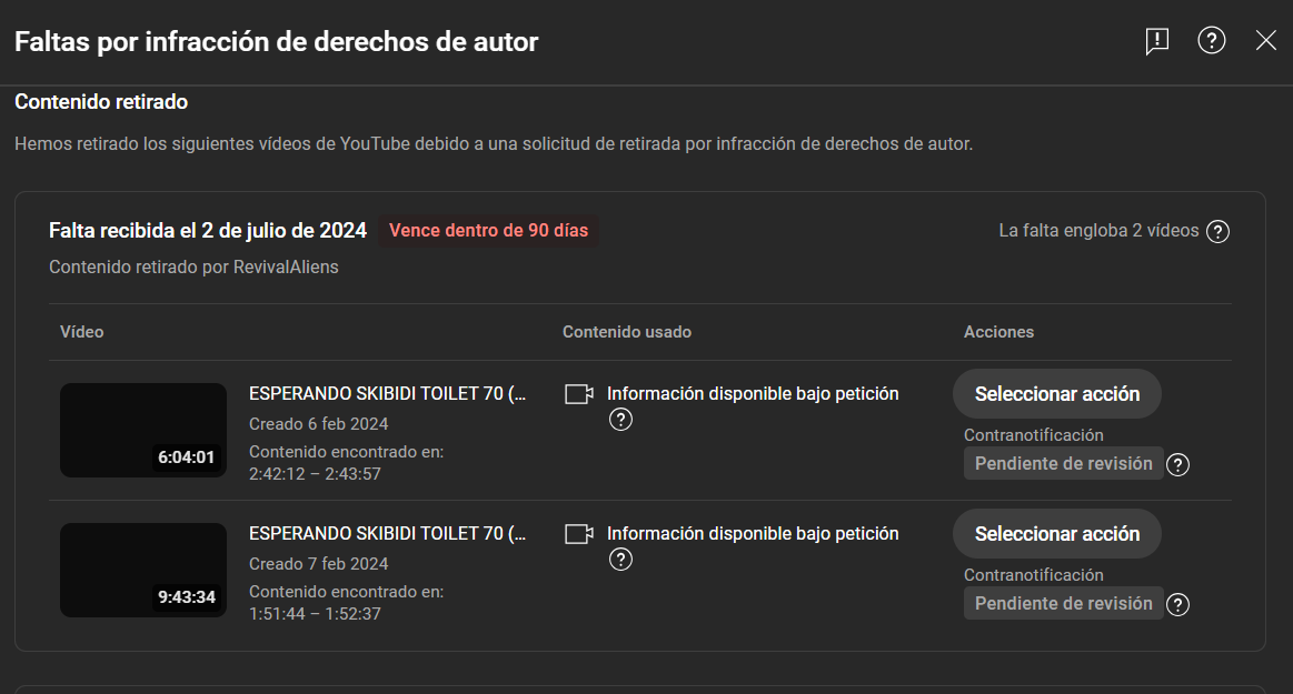 ibio75's tweet photo. Hello @TeamYoutube I was striked 3 times in the last couple of days by someone who is abusing the copyright system. All these strikes that were issued are false claims and the person who issued the strikes on my channel has no ownership of the footage he issued the claims on and even if he did own it, my content falls under fair use. If my appeals were to go through I was ready to face them legally because he was blatantly lying in his "copyright strike reason" but my appeals somehow have been rejected and now my channel might get terminated because of it. The person called "Revival Aliens" who issued the strikes, makes compilation videos that are stolen from someone else's channel and uses copyrighted material that belongs to @dafuqboom_legit , This person decided to abuse the copyright system and strike my channel through the footage he stole from someone else. If you guys can help solve this issue, it'll be great.