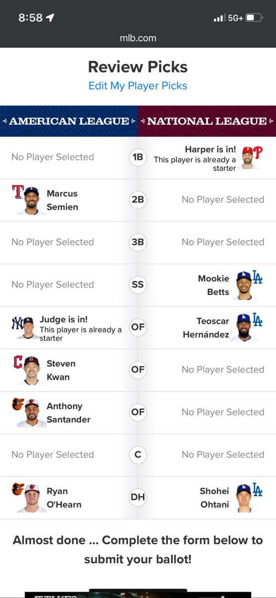 ankneeee's tweet photo. @Dodgers Voted! https://t.co/UgM1vSUISx
