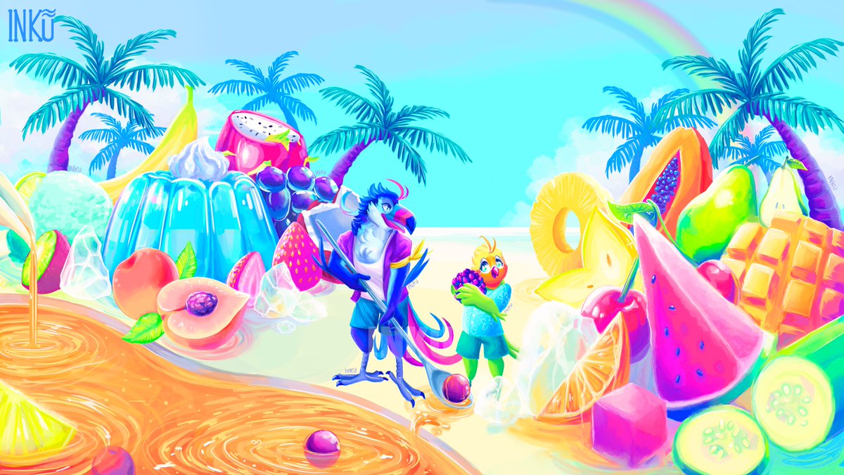 I have summer cravings∼ 🍉🥝🍊

#furry #digitalart #summer