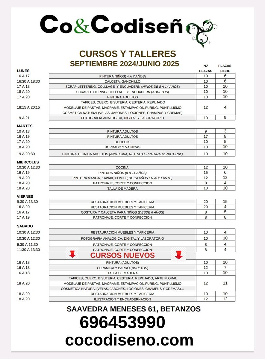 CocoDiseno's tweet photo. Trabajas y no tienes horario para realizar un curso?
En Co&amp;Codiseño tenemos lo que buscas
https://t.co/xVd5YPvfcC
 #ceramica #costura #costuracreativa #encuadernacion #ilustracion #tallamadera #fotografia #pintura #cuero #cesteria #macreme #artesania #restauraciondemuebles https://t.co/aWk1Le6pa0